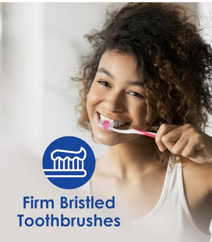 Dr. Fresh Firm Nylon Bristle Toothbrushes - 6 Pack for Adults