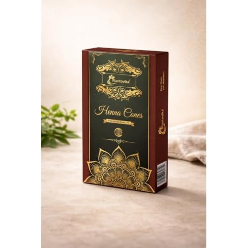 Henna Cone Made from 100% Natural Leaves | Fresh Ready-to-Use Pre-Filled Paste, Henna Tube | Dark Reddish Brown | No Additives | Long Lasting Color | Pack of 6