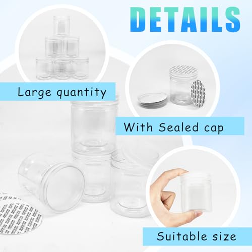 24 Pack 4oz Clear Plastic Slime Containers with Lids, Wide Mouth Travel Jars