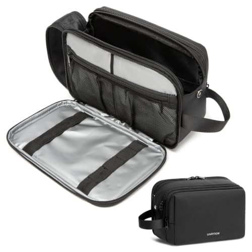 Black Travel Toiletry Bag for Men - Waterproof Dopp Kit Organizer