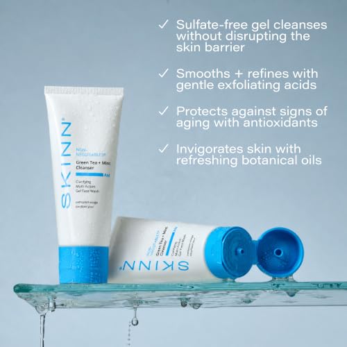 SKINN Daily Face Wash Gel - Green Tea & Mint Cleanser (2oz)