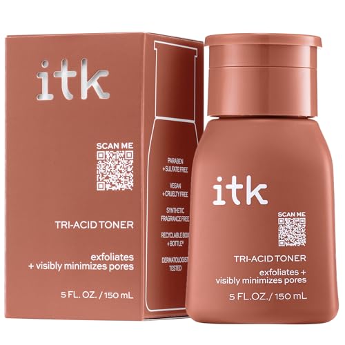 ITK Tri-Acid Facial Toner with AHA, BHA, PHA & Niacinamide - 5 Fl Oz