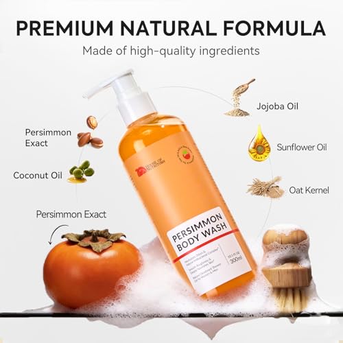Persimmon Body Wash - Natural Odor Control with Tea Tree Oil, 10 Fl Oz