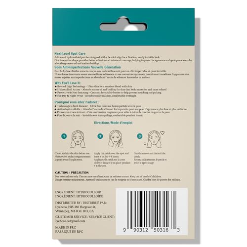 Lycheco Invisible Hydrocolloid Pimple Patches - 96 Count for Acne Spot Treatment