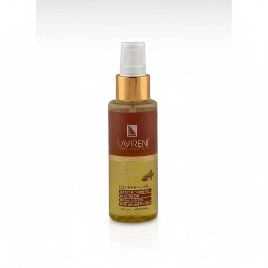 LAVIREN Elixir Hair Care Oil with Sweet Almond, Argania, Rosemary and Hydrolyzed Keratin for Dry and Damaged Hair Treatment