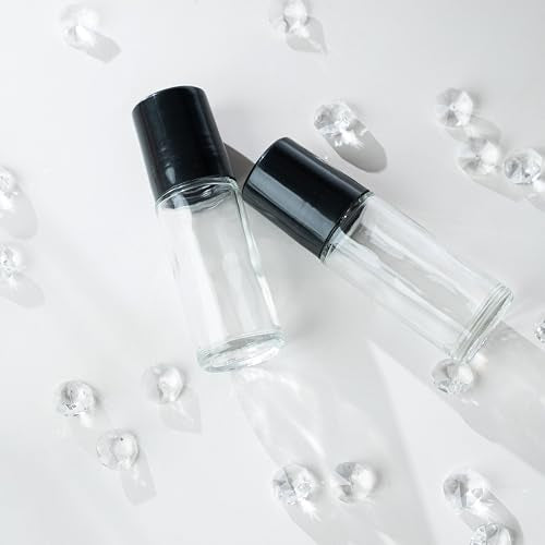 2 PCS 30ml Glass Roller Bottles for Essential Oils & Perfume