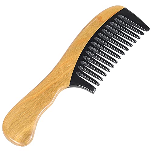 Onedor Green Sandalwood Buffalo Horn Wide Tooth Hair Comb - Pack of 1