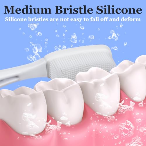 Newday Nano Toothbrush Set - Medium Bristle Silicone Travel Toothbrushes