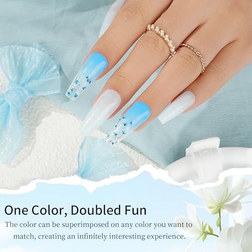 Eodci Flower Dip Powder Nail Kit with Dried Crystal Flowers - 6 Colors, No UV Needed
