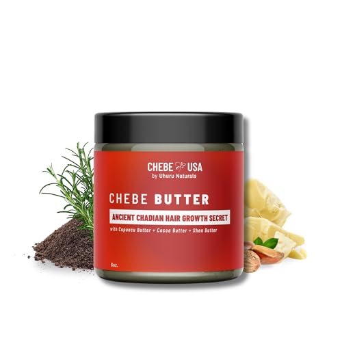 Uhuru Naturals ChadianChebe™ Hair Growth Butter - 8oz African Herbal Moisturizer for Thick, Long Hair