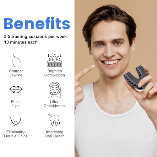 TEAWOO Silicone Jaw Exerciser for Men & Women - 3 Resistance Levels in White/Grey/Black