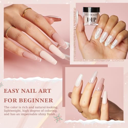 AZUREBEAUTY Amber Glitter Dip Powder Nail Kit - Starter Set for DIY Manicure
