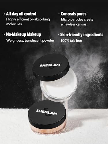 SHEGLAM Baked Glow Light Pink Setting Powder Oil Control Loose Face Powder Translucent