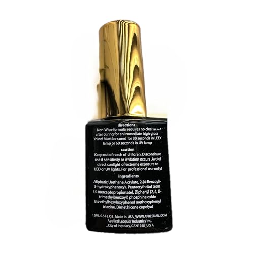 APRÉS Non-Wipe Glossy Top Gelcoat - 15ml Long-Lasting Nail Polish