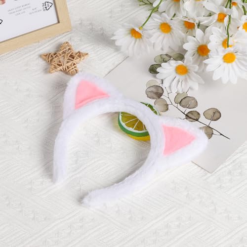 Etercycle Plush Cat Ear Headband for Makeup, Yoga, and Parties