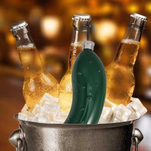 Garneck Cucumber Novelty Flask - 5oz Stainless Steel Travel Jug