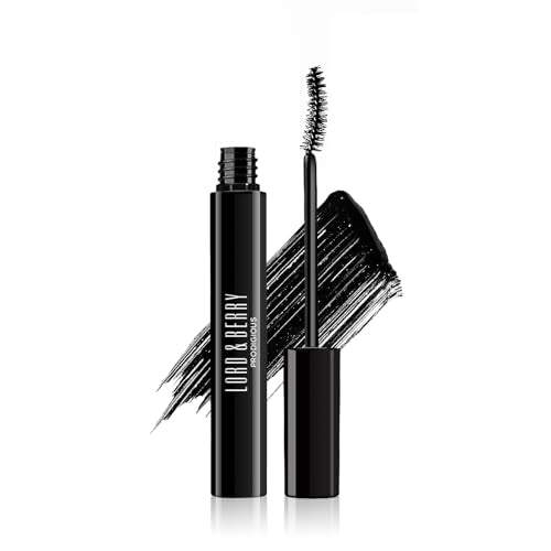 Lord & Berry Prodigious Waterproof Mascara - Volumizing & Curling, False Lash Effect, Nourishing with Diamond Powder, 0.33 fl oz