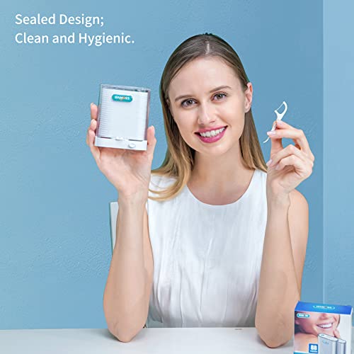 LIAMOSS 308 Count Dental Floss Picks Dispenser - Automatic Pop Up Organizer Case for Adults
