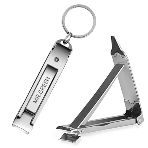 MR.GREEN Portable Nail Clippers - Medical Grade Stainless Steel, Ultra Slim Travel Design (1 Count)