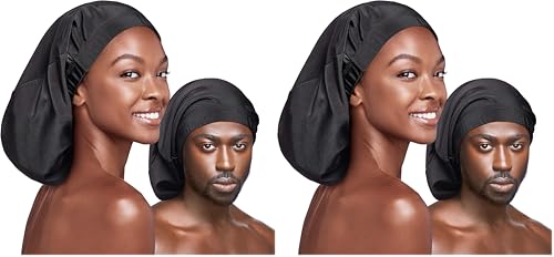 Red by Kiss Extra Long Silky Spandex Sleep Cap for Locs & Braids (2 Pack)