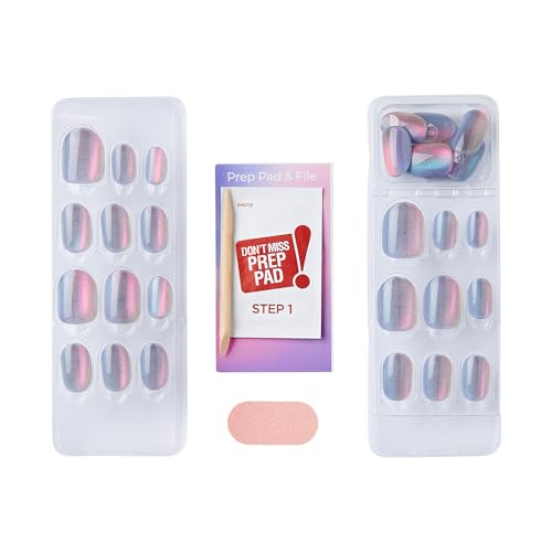 Impress ColorFX No Glue Press On Nails - Metallic Silver & Blue