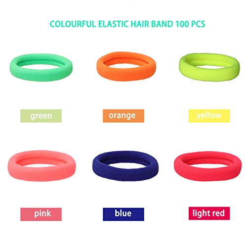 Antye 100Pcs Seamless Hair Ties Summer Color No Damage for Thick or Fine Hair