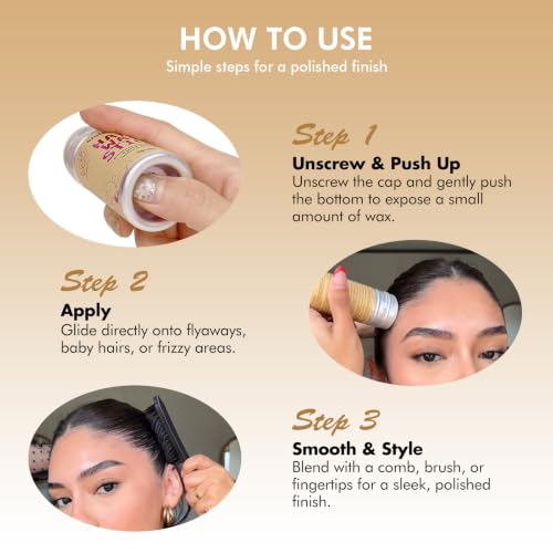 Dolahair Hair Wax Stick for Flyaways & Frizz Control - 2 Pack