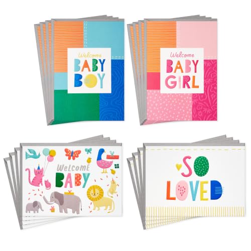 Hallmark Baby Shower Cards Assorted 16-Pack with Envelopes