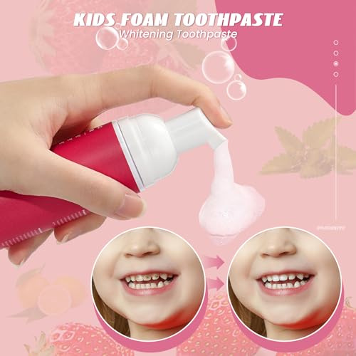 Fluoride Free Kids Toothpaste - 2 Pack Natural Strawberry Mint Foam