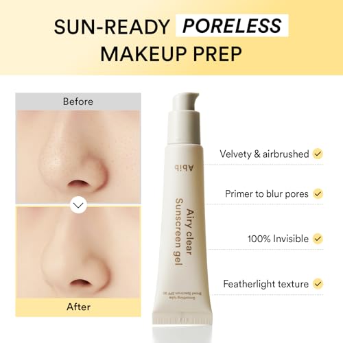 Abib Airy Gel Sunscreen SPF 30 Semi-Matte Pore-Refining Primer for Sensitive Skin