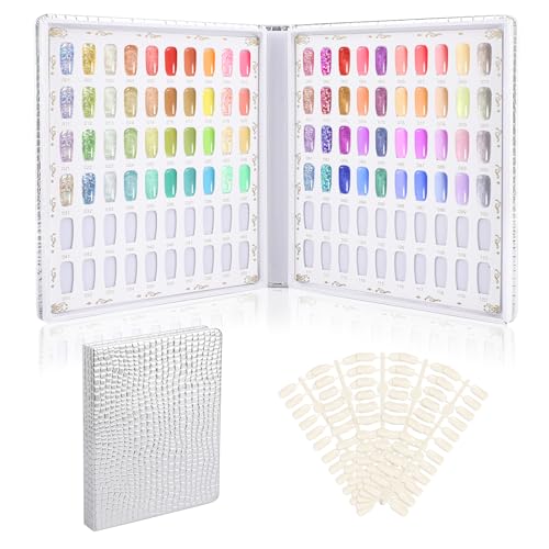 Segbeauty Nail Polish Color Display Book with 120 Reusable Nail Tips