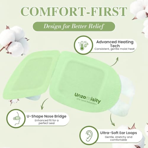 Unzomisity Unscented 8 Pack Disposable Heated Steam Eye Masks for Relaxation