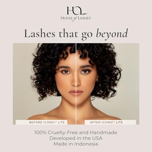 House of Lashes Iconic Lite Faux Mink False Eyelashes - Reusable Wispy Lashes