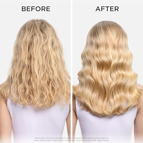 Kerastase Gloss Absolu Glaze Drops Anti-Frizz Hair Oil - Adds gloss and shine, nourishes and hydrates hair, with Hyaluronic Acid and Glycolic Acid, For All Hair Types