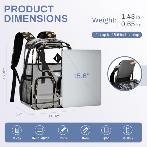 Heavy Duty Clear Backpack for School & Events - Waterproof & Spacious