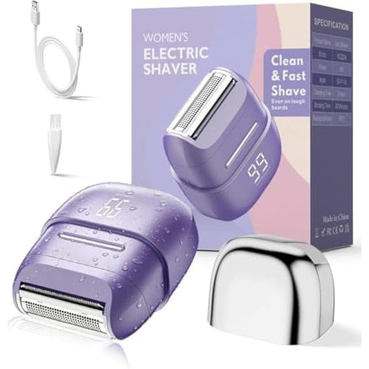 Electric Shaver for Women Waterproof Mini Electric Razors for Women - Cordless Foil Shaver for Hair Removal, Legs, Face, Body, Bikini,Sensitive Skin, Razor for Teen Girls£¨Purple+Premium£©