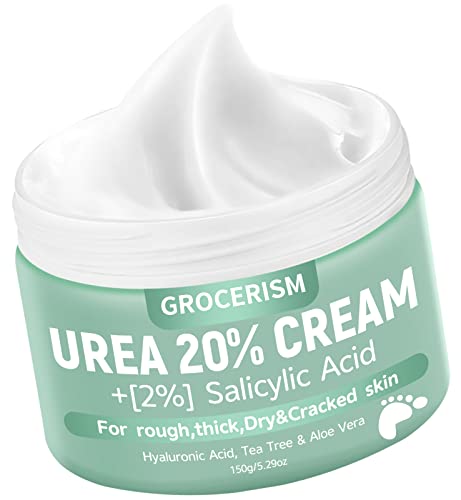 Grocerism 20% Urea Foot Cream with 2% Salicylic Acid – Daily Moisturizer for Dry Skin
