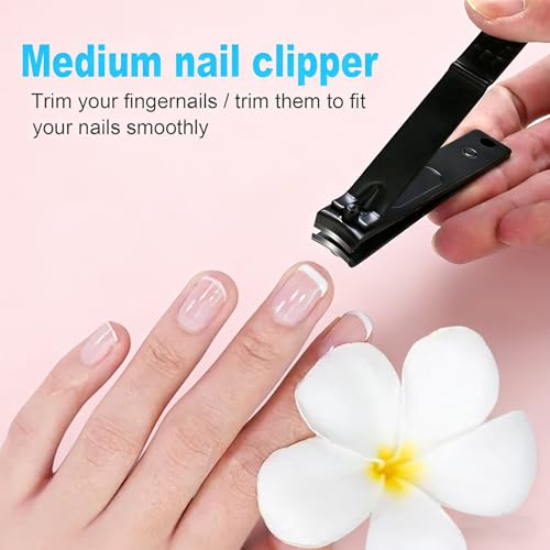 5pcs Silver Heavy Duty Nail Clipper Set with Angled Toe & Fingernail Clippers