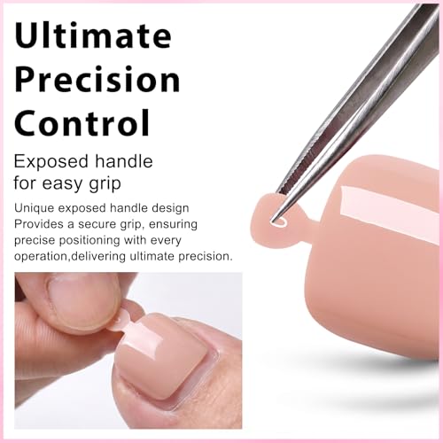 LuckForever Nude Press On Toenails 120pc Short Square Glue-On Kit for Women
