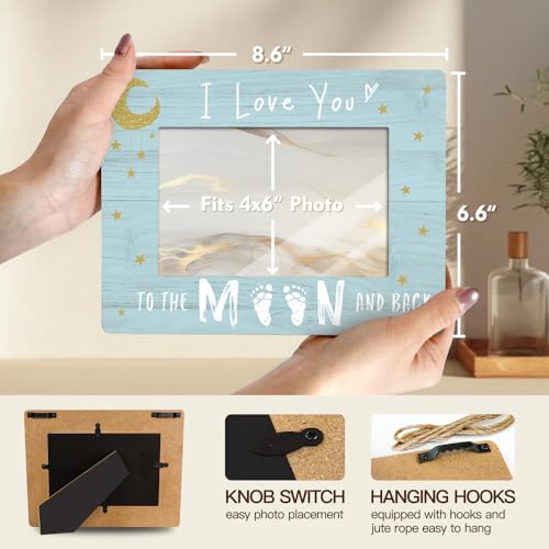 Love You To The Moon And Back Picture Frame - 4x6 Inch Wood Display