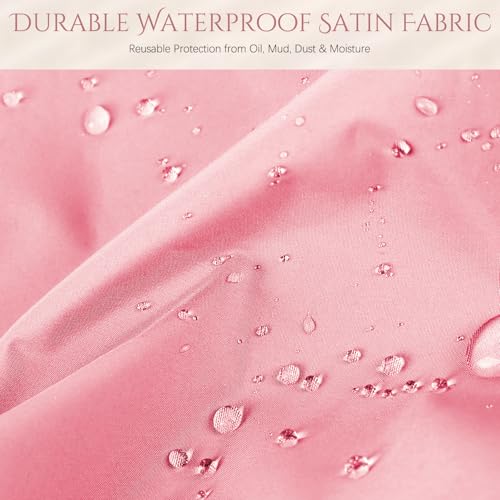 Pink Satin Lined Waterproof Shower Cap for Women - Extra Large, Reusable, Anti-Frizz Hair Protector