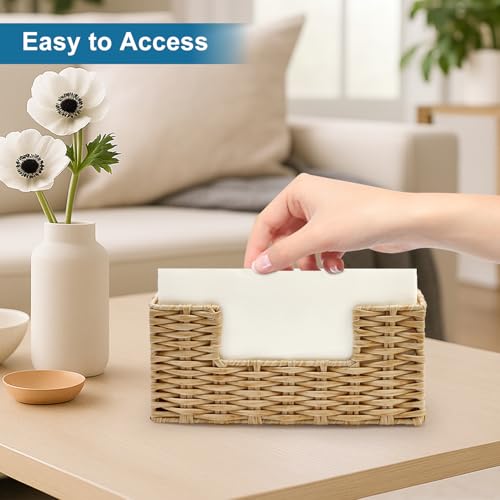 Vertical Wicker Napkin Holder for Bathroom & Kitchen - 9" x 2.3"