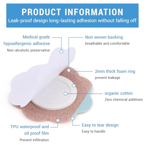 100 Pcs Castor Oil Belly Button Patch, Portable No Wash Disposable Castor Oil Patches Beige (Oil Not Included)