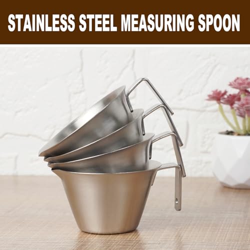 RETON 4 Pack Stainless Steel Espresso Measuring Cups - 3.4oz