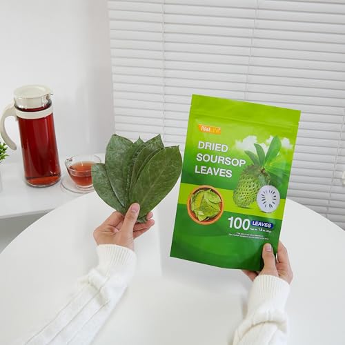 NalLife Soursop Leaves Tea - 100 Whole Dried Leaves for Rich Brew