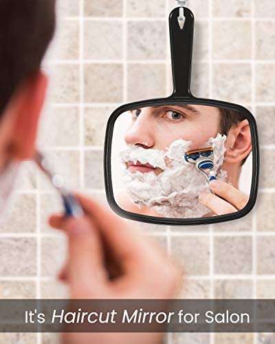 PROTECLE Handheld Barber Mirror - 9.3" x 6.7", Distortion-Free