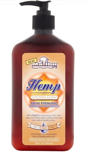 Malibu Tan Hemp Golden Glow Skin Firming Lotion, Medium Deep, 18 fl oz