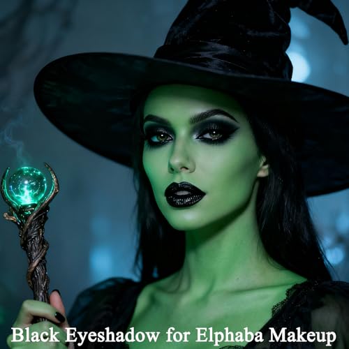 MEICOLY Black Matte Eyeshadow with Mirror - Long-Wear, High Pigment