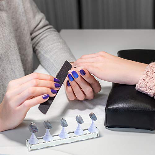 Blulu White Magnetic Nail Practice Stand Set for Manicure & Display