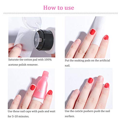 IRCHLYN Nail Polish Remover Clips - 100 Pcs in 10 Colors